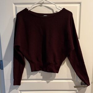 Express Deep Burgundy Crew Neck Sweater